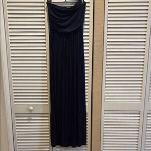 Navy Strapless Maxi Dress